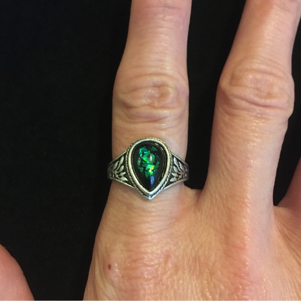 Mystical Green and Blue Sparkle Ring